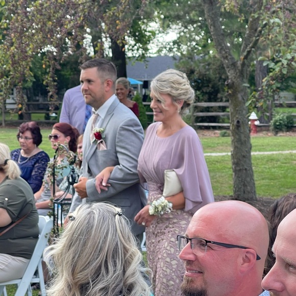 Mother of the Bride Groom Formal Floor Length Chiffon Lace Evening Dress - Picture 6 of 13